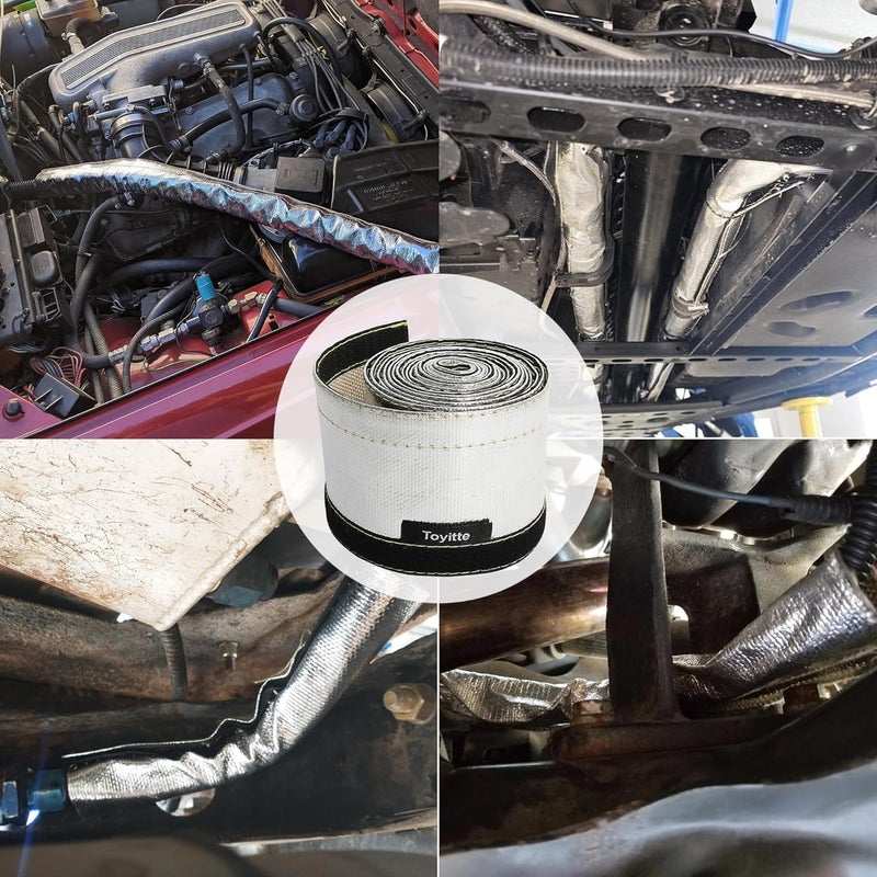 Toyitte غطاء حراري لخرطوم الألمنيوم مع إغلاق بخطاف وحلقة، حماية للأسلاك والخرطوم في درجات حرارة عالية – 1" قطر داخلي x 10 قدم - Image 4
